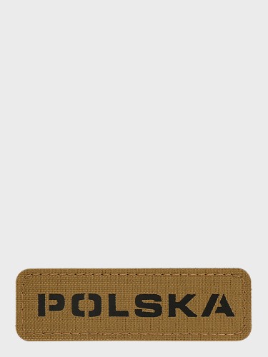 Naszywka Polska Laser Cut Rzep 25x80mm Coyote-czarna