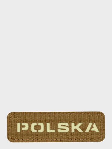 Naszywka Polska Laser Cut Rzep 25x80mm Coyote-flurorescencyjna