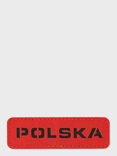 Naszywka Polska Laser Cut Rzep 25x80mm Czerwono-czarna