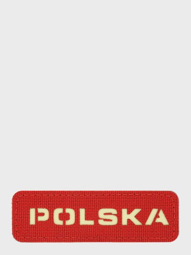 Naszywka Polska Laser Cut Rzep 25x80mm Czerwono-fluoroscencyjna