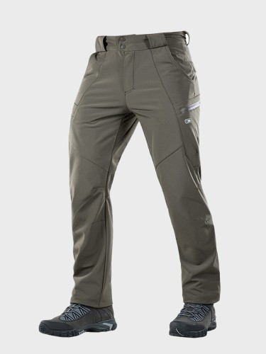 SPODNIE SOFTSHELL ZIMOWE OLIWKOWE