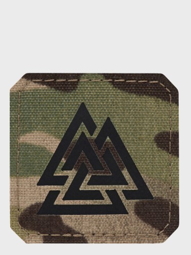 NASZYWKA Valknut Laser Cut 4,5 x 4,5 cm Czarny-multicam