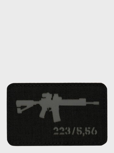 naszywka emblemat ar-15 223/5,56 laser cut  czarno-szara