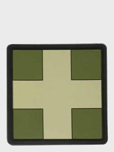 Naszywka 3D Medic Cross Square PVC Oliwkowa