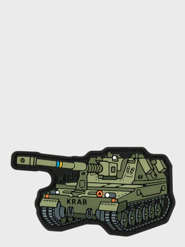 Naszywka 3D Krab PVC 9x5 cm Oliwkowa