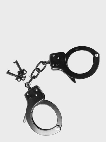 KAJDANKI STALOWE Z ŁAŃCUCHEM NITOWANE CZARNE