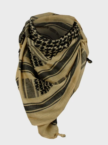 CHUSTA ARAFATKA KEFIJA PLO 110x110 cm KHAKI-CZARNA