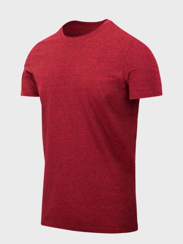 KOSZULKA SLIM T-SHIRT MELANŻ CZERWONY