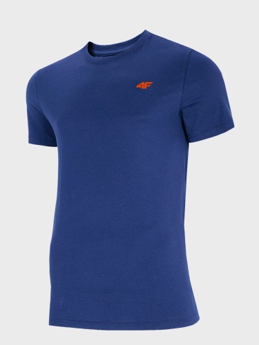 Koszulka męska T-Shirt TTSHM1887 Granatowo-Pomarańczowa
